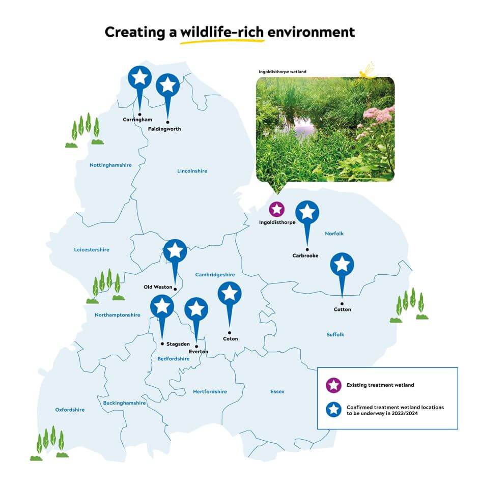 Map of regions wetlands